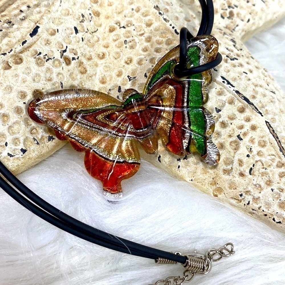 Art glass butterfly necklace​​​​​​​​​​​​​​​​